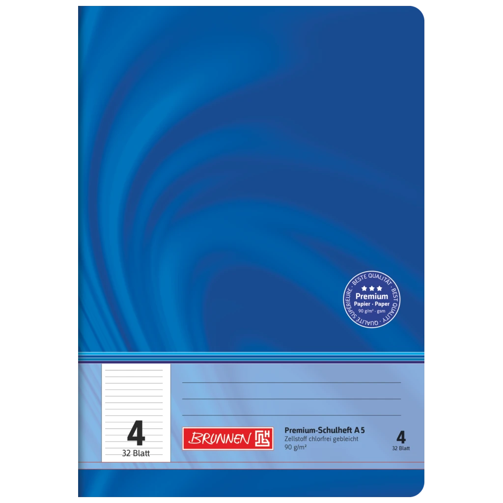 Schulheft Premium Vivendi | A5, Lineatur 4, 32 Blatt, blau