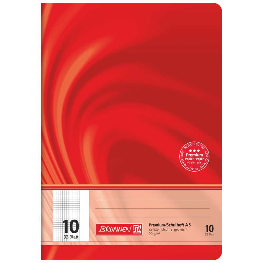 Schulheft Premium Vivendi | A5, Lineatur 10, 32 Blatt, rot