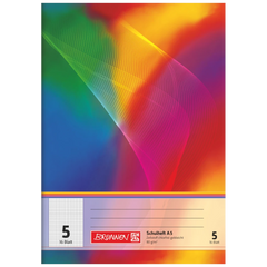 Schulheft | A5, Lineatur 5, 16 Blatt, mehrfarbig