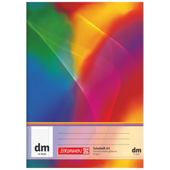 Schulheft | A5, Lineatur dm, 16 Blatt, mehrfarbig