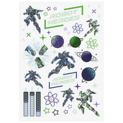 Hausaufgabenheft Robot Heroes | A5, 48 Blatt, dunkelblau/grün
