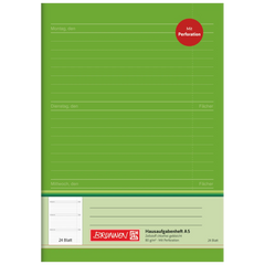 Hausaufgabenheft | A5, 24 Blatt, grün