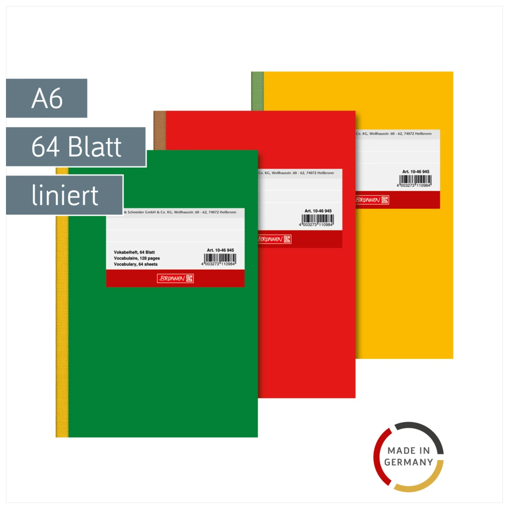 Vokabelheft | A6, Lineatur 53, 64 Blatt, sortiert