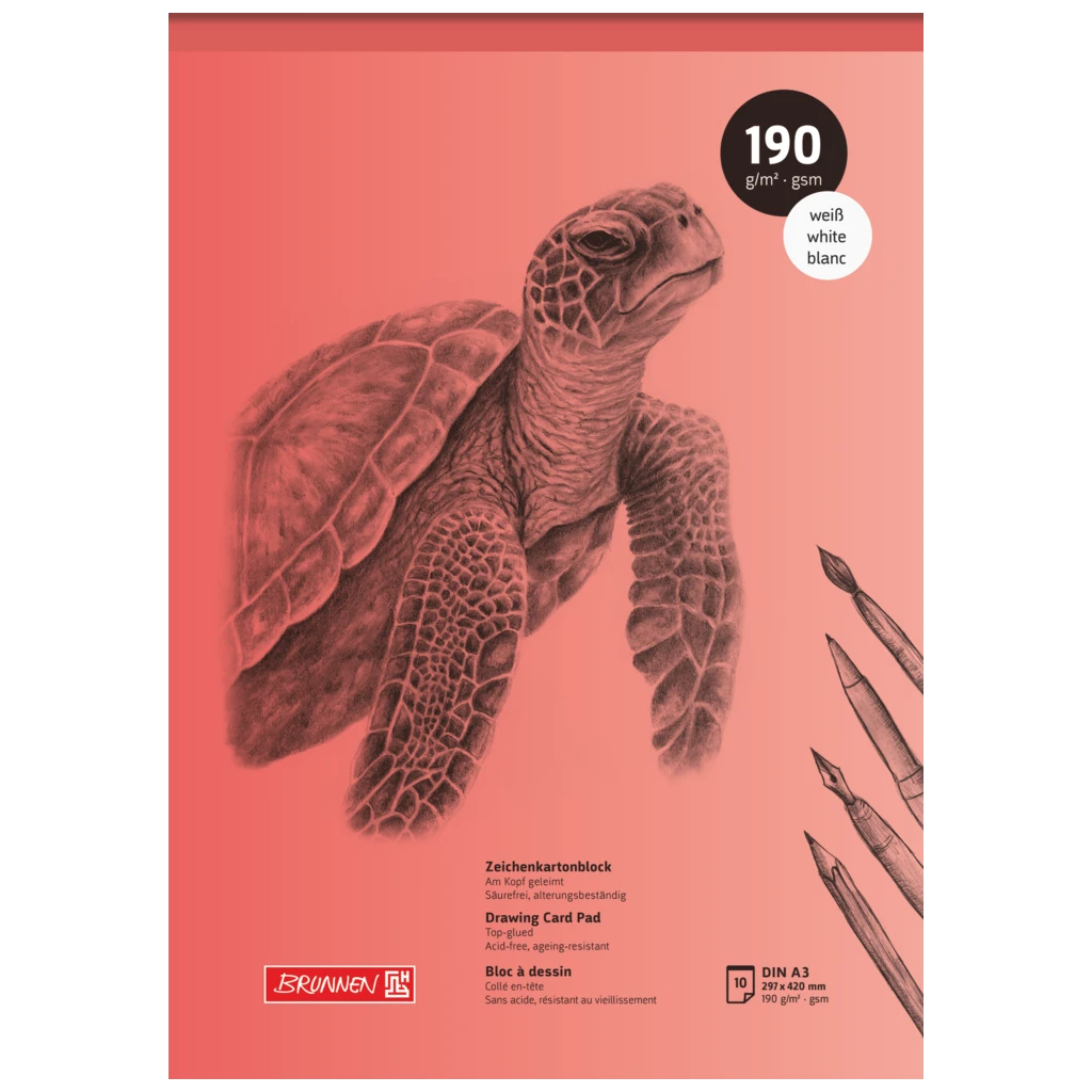 Zeichenkartonblock | A3, 10 Blatt, rot