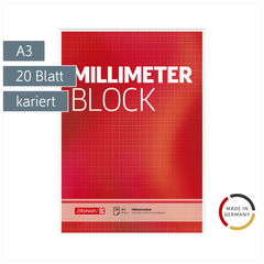 Millimeterblock | A3, kariert, 20 Blatt