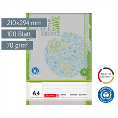 Malblock Recycling | A4, 100 Blatt, grau