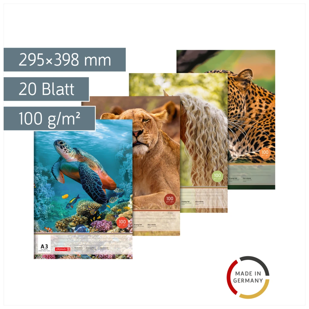 Zeichenblock | A3, 20 Blatt, sortiert