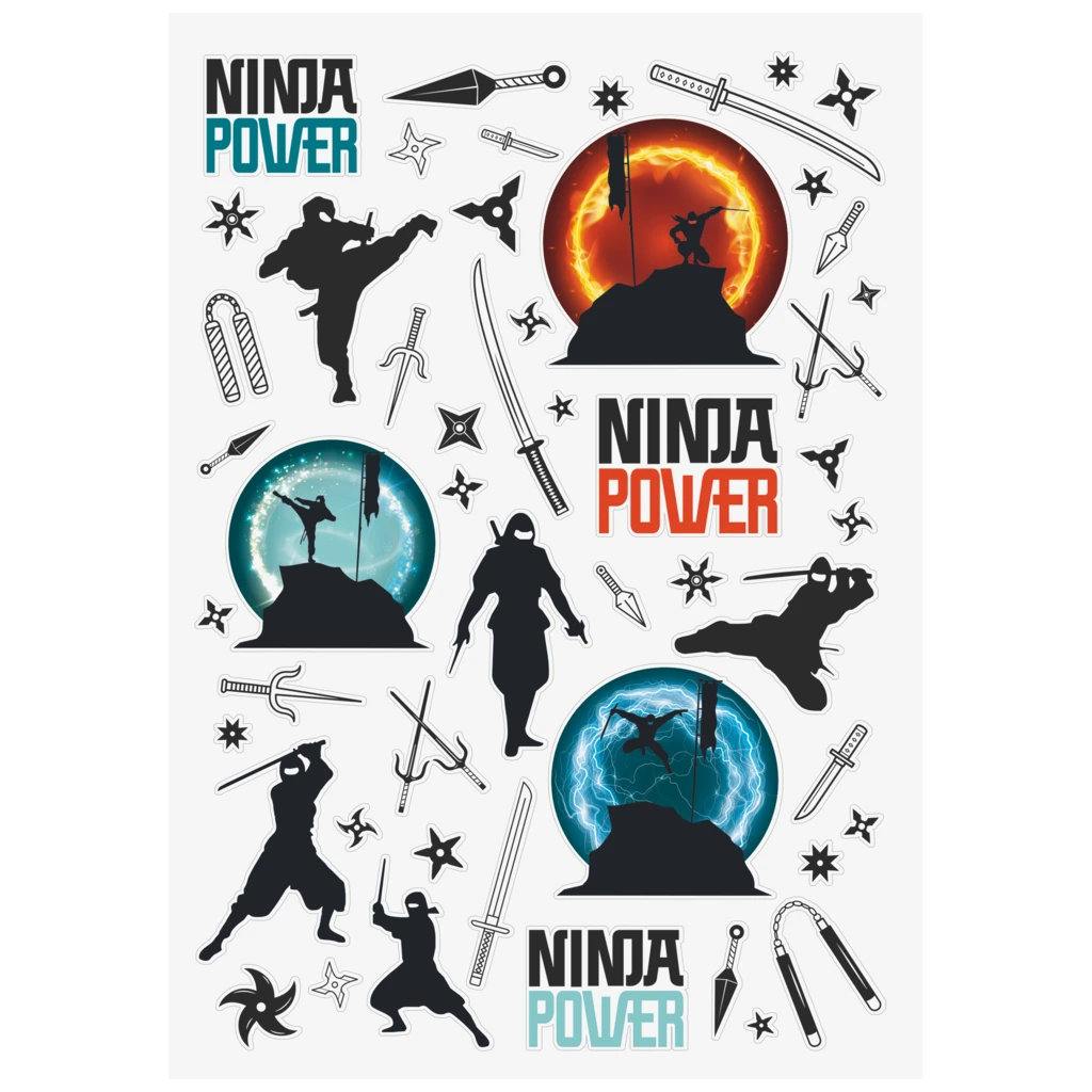 Ausmalheft Ninja Power | 32 Blatt, petrol/schwarz