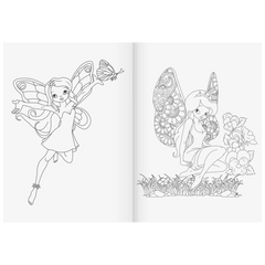 Ausmalheft Magic Butterfly | 32 Blatt, rosarot/lila