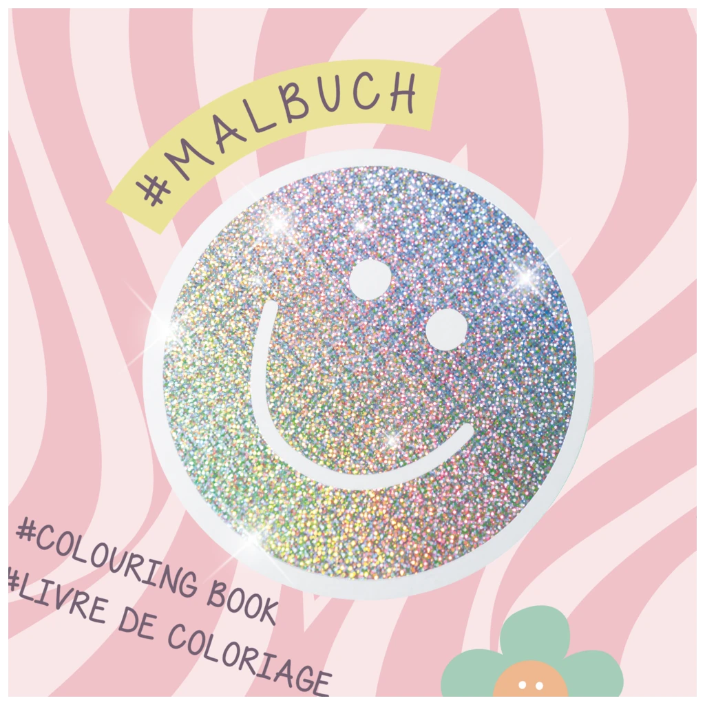 Ausmalheft Happy Hippie | 32 Blatt, rosa