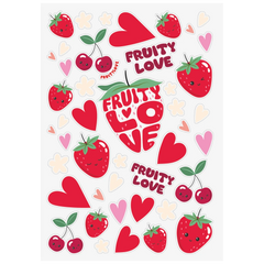 Ausmalheft Fruity Love | 32 Blatt, rosa/rot