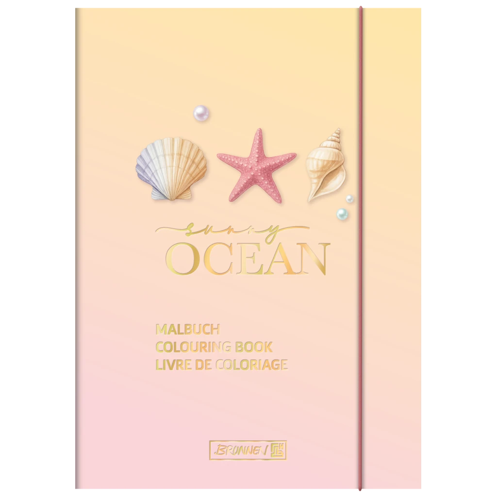 Ausmalheft Sunny Ocean | 32 Blatt, mehrfarbig, pastell