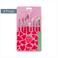 Schulpinsel-Set Fruity Love | rot, 8 Pinsel