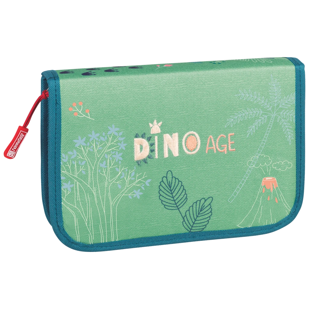 Federmäppchen Dinosaurier | 2 Klappe(n), grün