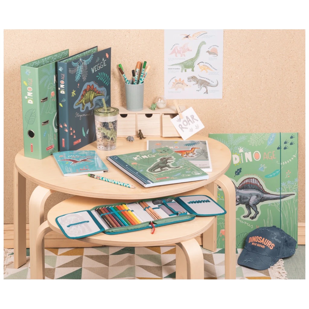 Federmäppchen Dinosaurier | 2 Klappe(n), grün