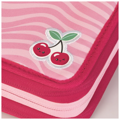 Federmäppchen s'maepp Fruity Love | 3 Reißverschlüsse, rosa/rot