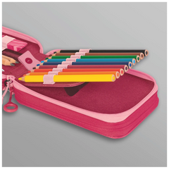 Federmäppchen s'maepp Fruity Love | 3 Reißverschlüsse, rosa/rot