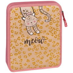 Federmäppchen XXL Sweet Wild Cat | 2 Reißverschlüsse, rosa