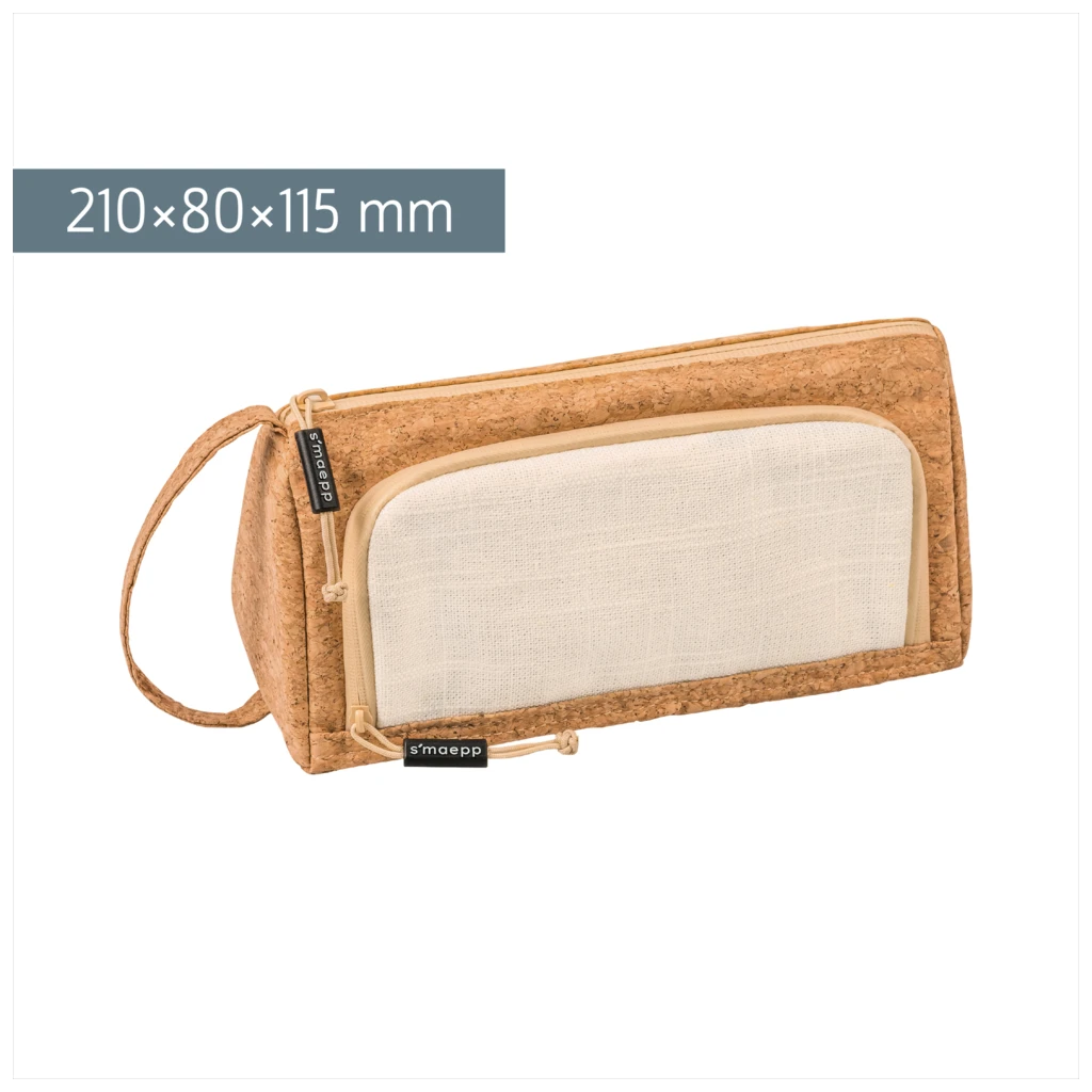 Schlampermäppchen s'maepp L „Cork“ | creme/braun