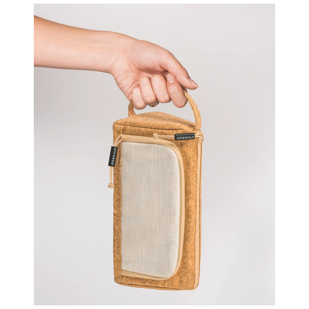 Schlampermäppchen s'maepp L „Cork“ | creme/braun