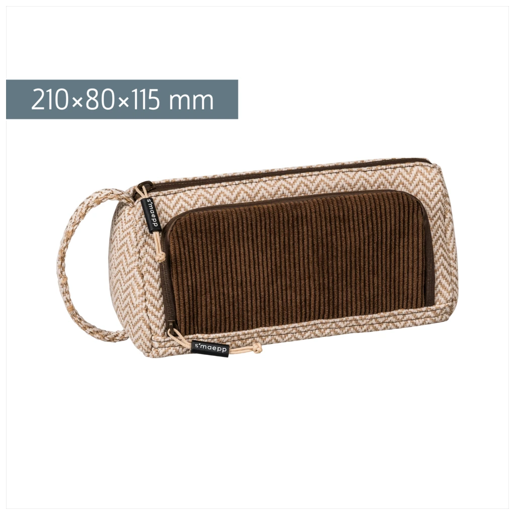 Schlampermäppchen s'maepp L „Vintage Love“ | braun/natur hell