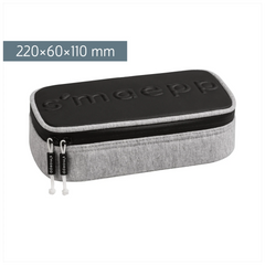 Schlampermäppchen s'maepp XL „Grey“ | 1 Klappe(n), hellgrau/schwarz