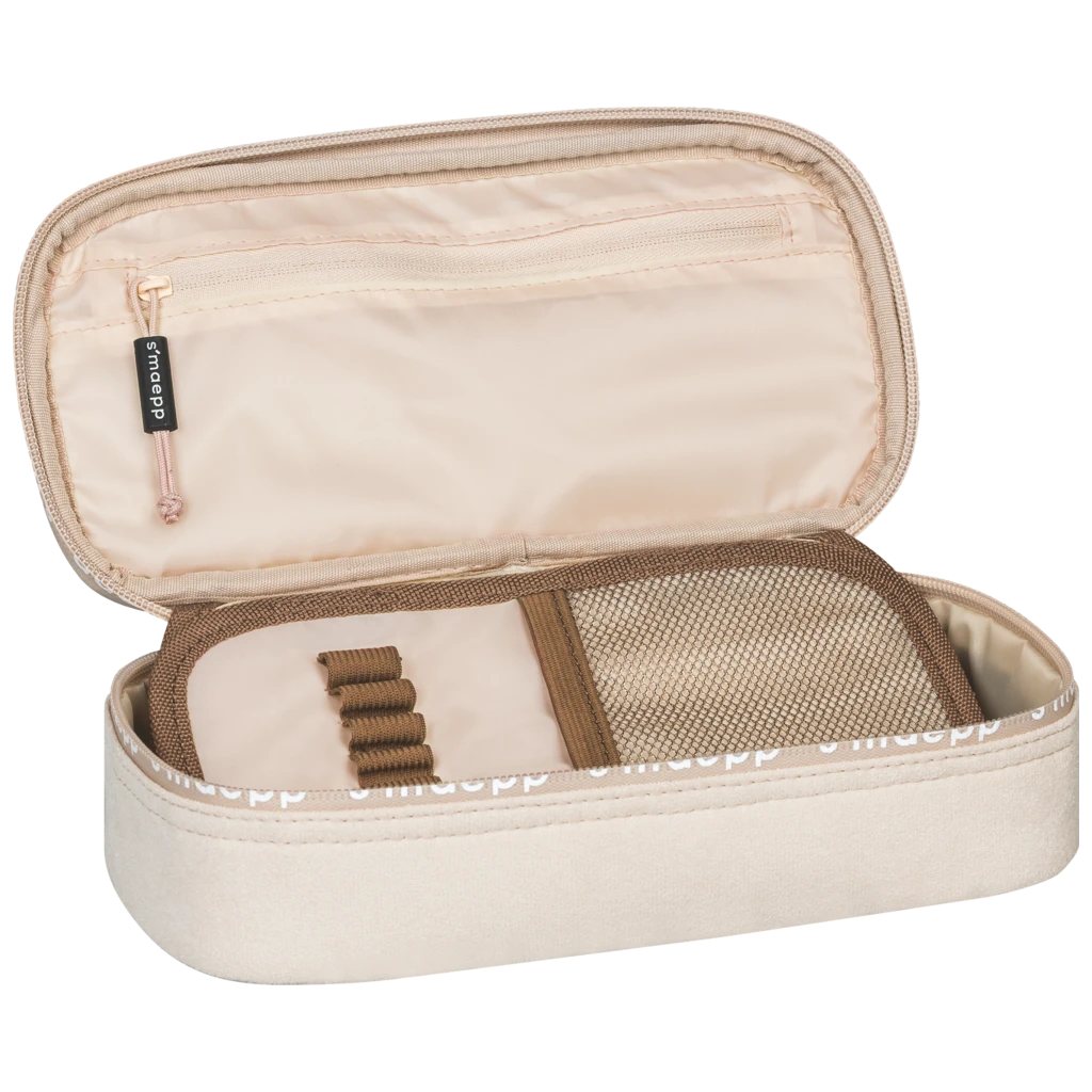 Schlampermäppchen s'maepp XL „Plüsch“ | 1 Klappe(n), beige