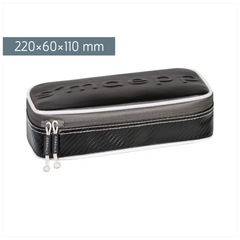 Schlampermäppchen s'maepp XL „Carbon“ | 1 Klappe(n), schwarz/silber