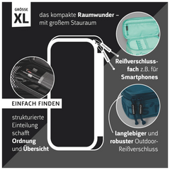 Schlampermäppchen s'maepp XL „Carbon“ | 1 Klappe(n), schwarz/silber