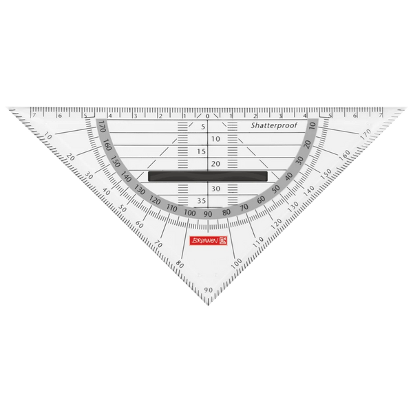 Geometrie-Dreieck Colour Code bruchsicher | 16 cm, mit Griff, onyx
