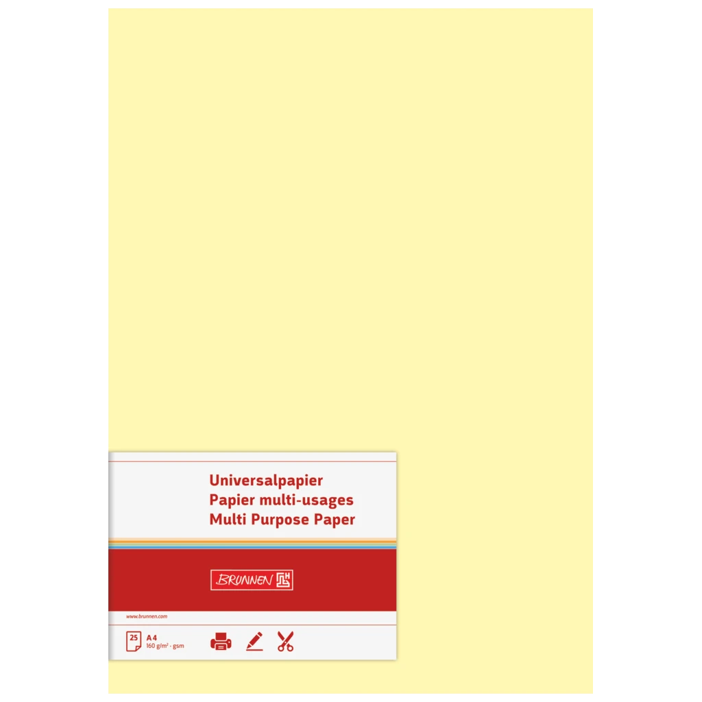Multifunktionspapier Universalpapier | A4, 160 g/m², hellgelb, 25 Blatt