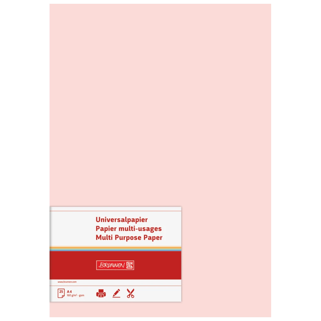 Multifunktionspapier Universalpapier | A4, 160 g/m², rosé, 25 Blatt