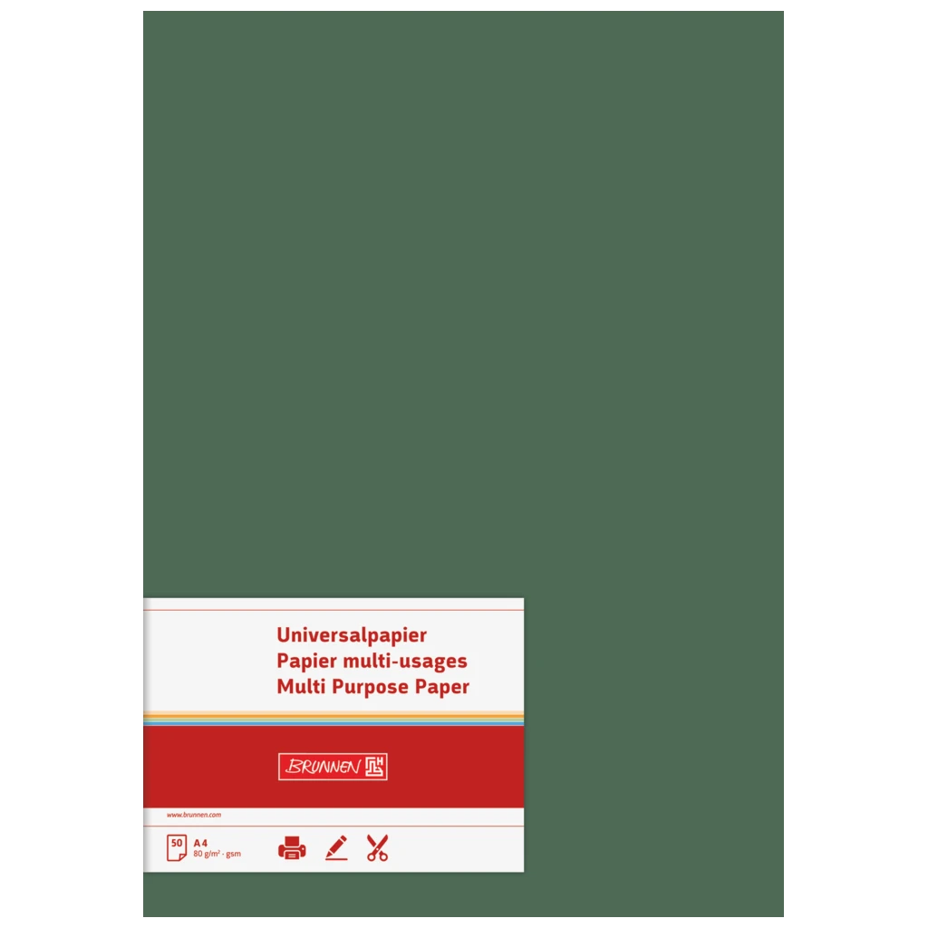 Multifunktionspapier Universalpapier | A4, 80 g/m², moosgrün, 50 Blatt