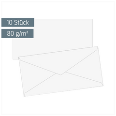 Briefumschläge Universalpapier | DIN lang, 80 g/m², weiß, 10 Stück