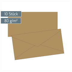 Briefumschläge Universalpapier | DIN lang, 80 g/m², sand, 10 Stück