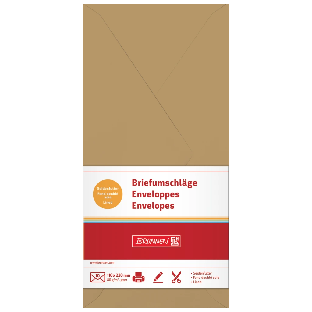 Briefumschläge Universalpapier | DIN lang, 80 g/m², sand, 10 Stück