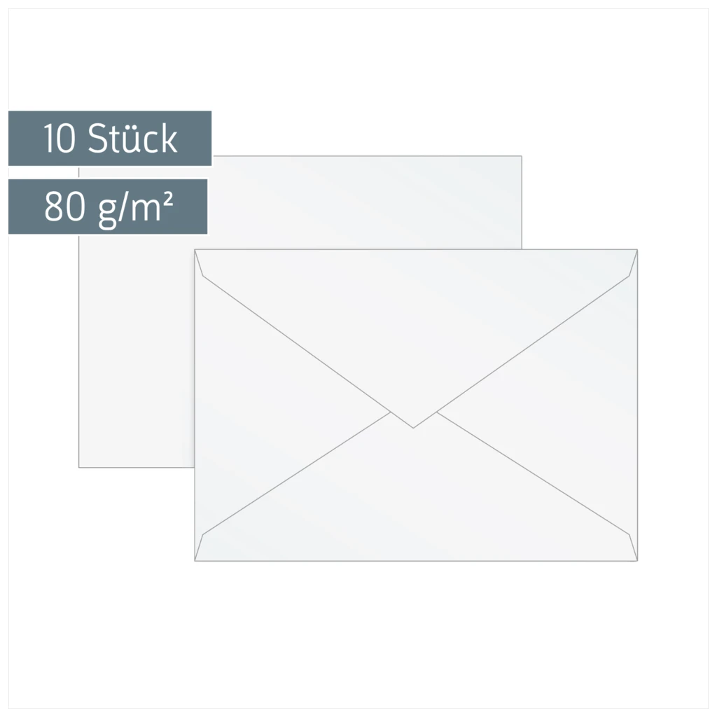 Briefumschläge Universalpapier | C6, 80 g/m², perlweiß, 10 Stück