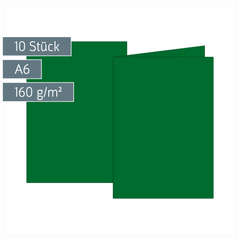Klappkarten Universalpapier | A6, 105×150 mm, 160 g/m², dunkelgrün, 10 Stück