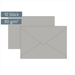 Briefumschläge Universalpapier | C5, 80 g/m², grau, 10 Stück