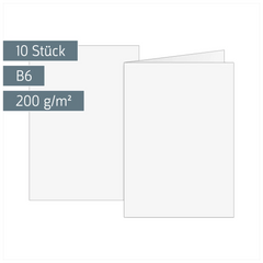 Klappkarten Universalpapier | B6, 200 g/m², weiß, 10 Stück