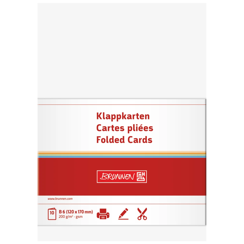Klappkarten Universalpapier | B6, 225 g/m², weiß, 10 Stück