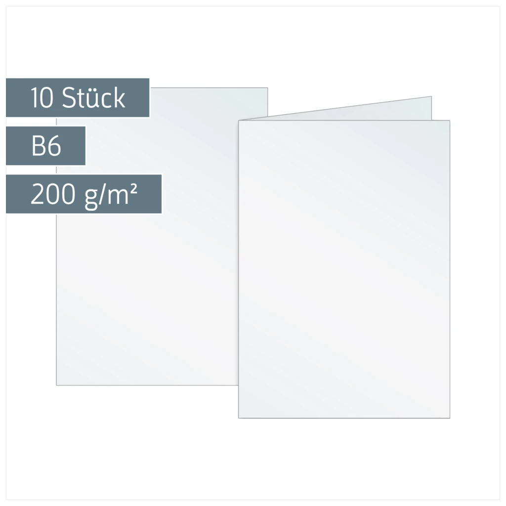 Klappkarten Universalpapier | B6, 225 g/m², perlweiß, 10 Stück