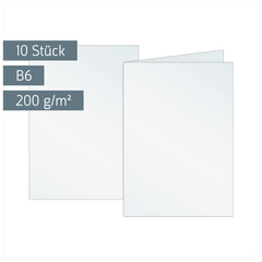 Klappkarten Universalpapier | B6, 200 g/m², perlweiß, 10 Stück