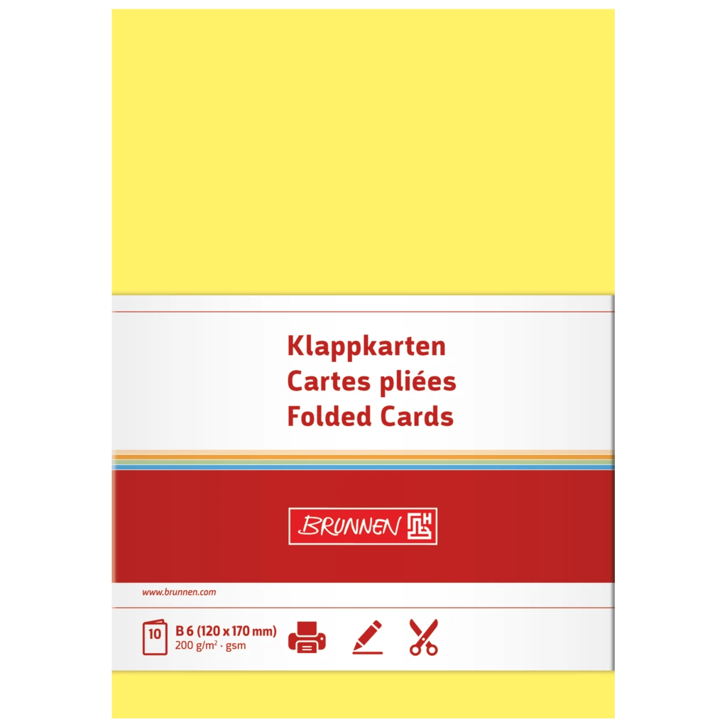 Klappkarten Universalpapier | B6, 200 g/m², gelb, 10 Stück