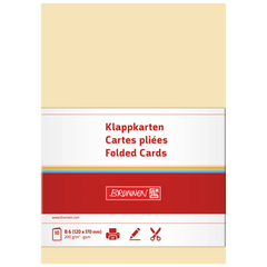 Klappkarten Universalpapier | B6, 200 g/m², chamois, 10 Stück