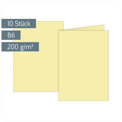 Klappkarten Universalpapier | B6, 225 g/m², hellgelb, 10 Stück