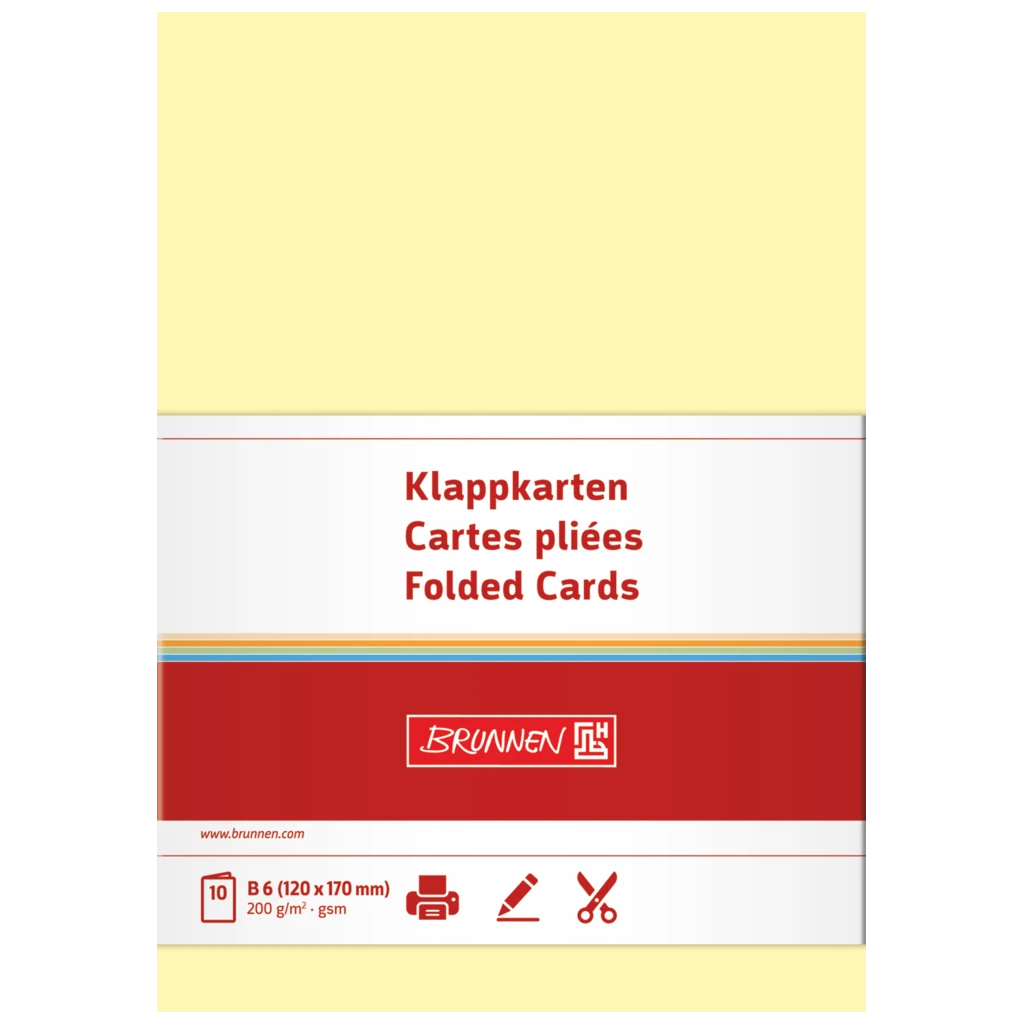 Klappkarten Universalpapier | B6, 225 g/m², hellgelb, 10 Stück