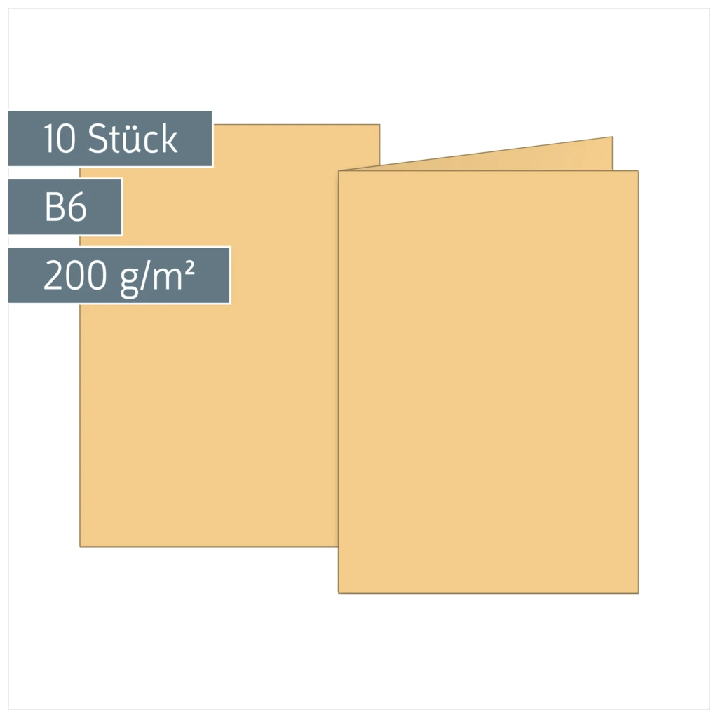 Klappkarten Universalpapier | B6, 225 g/m², honig, 10 Stück