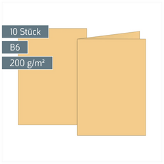 Klappkarten Universalpapier | B6, 225 g/m², honig, 10 Stück
