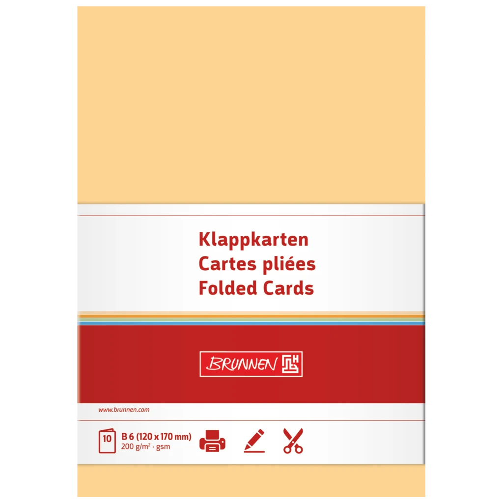Klappkarten Universalpapier | B6, 225 g/m², honig, 10 Stück